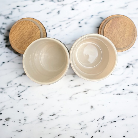 Rae Dunn by Magenta Salt and Pepper Cellars with Wood Lids - Picture 5 of 5
